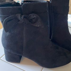 Lane Bryant Black Suede Booties. Size 7W